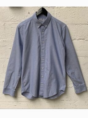 American Apparel Light Blue Button-Down Oxford Shirt Small Unisex Cotton USA